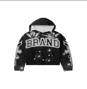 Sweat-shirt décontracté pour homme, style streetwear, capuche oversize, design découpé, 100% coton, doublé, imprimé délavé - Product Image 3