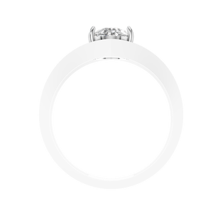 Bague de fiançailles en or massif 14 carats avec moissanite taille poire et sertissage classique à griffes, idéale pour un mariage ou un cadeau d'anniversaire - Product Image 4