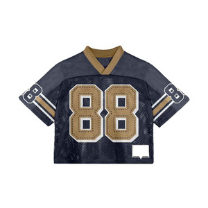 OEM Custom American <b>Football</b> Jersey American Loose Rugby Striped <b>Retro</b> Racing Summer Mesh Jersey v-neck <b>Retro</b> jersey - Product Image 6