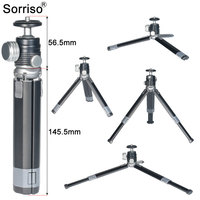 SORRISO Aluminium-Tischstativ mit Kugelkopfhalterung, tragbarer Tischständer mit 1/4 Zoll Gewinde für Projektor, Handy, Video, Blitzlicht