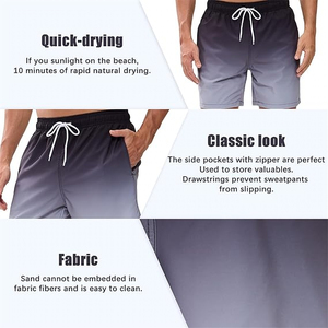 Shorts de Baño para Hombre al por Mayor, con Degradado, Secado Rápido, Bolsillos con Cremallera, Logotipo Personalizado, Shorts de Playa - Product Image 3