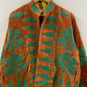 Handmade <b>Velvet</b> Suzani Embroidered Coat | Street Style Artisan Statement <b>Jacket</b> |Ethnic Outerwear - Product Image 1