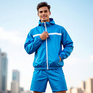 Chaqueta de lluvia de alta calidad, traje, chaqueta deportiva, chaqueta con cremallera, conjunto cortavientos de dos piezas, chándales para hombre - Product Image 5