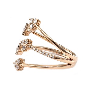 Custom Made Vintage Wedding & Anniversary Party 18k Solid Rose Gold Real Diamond Round Prong Setting Hyperbole Ring for Women - Product Image 2