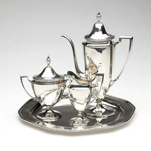 ชุดหม้อชาชุบเงิน4ชิ้นดีไซน์ใหม่ที่สลักลายภาชนะสำหรับดื่มกาแฟและชาสุดหรูอุปกรณ์ครัวสำหรับโรงแรม - Product Image 3