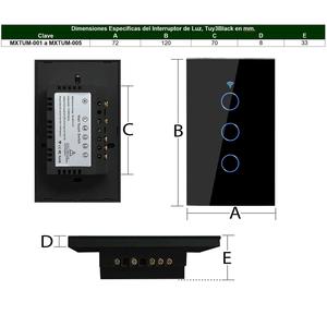 สวิตช์เชื่อมต่อ LED, MXTUM-005, 5 ชิ้น, 5x3 ทาง, 2.4GHz, 100-250V AC, 50-60Hz, 300W ต่อทาง, 10A, สีดำ - Product Image 4