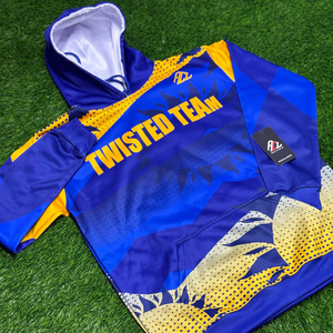 เสื้อฮู้ดผ้าโพลีเอสเตอร์สำหรับผู้ชายเสื้อฮู้ดพิมพ์ลายแบบระเหิดชื่อทีมออกแบบได้ตามต้องการ - Product Image 2