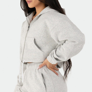 Sudadera con Capucha Larga Bordada de Invierno para Mujer, de Alta Calidad, Talla Grande, Cuello Alto Simulado, de Algodón - Product Image 4