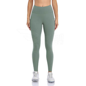 Mallas de mujer de calidad superior más vendidas Color sólido personalizado con cierre de cintura elástica - Product Image 1