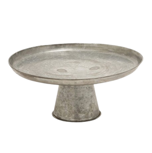 Centre de table Plateau à gâteau arrondi Support décoratif fini galvanisé Occasion spéciale Support à gâteau en métal fait à la main - Product Image 1
