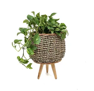 Zeegras Rotan Geweven Bloemenmand Staan Ook Rieten Plantenpot Indoor Home Decor Slaapkamer Woonkamer Balkon Plantenbak