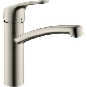 For HG Single Handle Kitchen Mixer Faucet with Ceramic Valve Core <b>Brushed</b> Nickel Finish <b>Deck</b> Mounted Stainless Steel Look - Product Image 3