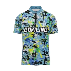 Chemise de bowling pour hommes personnalisée nouveau style impression par sublimation OEM chemises de bowling confortables à manches courtes et à séchage rapide avec logo - Product Image 1