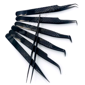 RMI Pince à cils à pointe en fibre de logo personnalisé Marque privée Pince à cils Pointe en fibre de plasma noire Outil de maquillage de beauté - Product Image 5