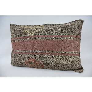 Beige 16x24 pulgadas lana Kantha alfombra rústica Vintage patrón almohada tejida técnica - Product Image 3