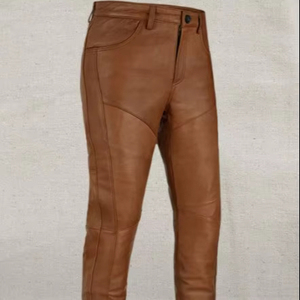 100% กางเกงหนังพรีเมี่ยมคุณภาพสูงผ้าแห้งเร็วสไตล์ลำลองพร้อมกระดุมปิดปีกยาวปกติ - Product Image 1