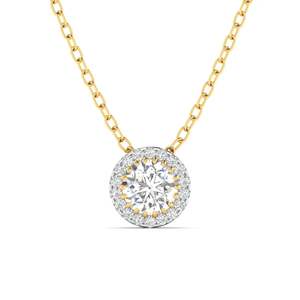 Colgante Solitario de Diamante de Corte Redondo Atemporal de 1.00 Ct, Color F, Claridad VS, Diamante Cultivado en Laboratorio en Oro de 14K para Fiesta de Compromiso - Product Image 3