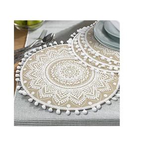 Trendy Theme <b>Round</b> <b>Placemat</b> Factory-Direct Tableware for Dining Home Decor Weddings & Parties Durable Mats & Pads Design - Product Image 2