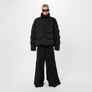 2025 nouveauté hommes matelassé doudoune hiver coupe-vent avec capuche noire épaisse et rembourrage à bulles brillant toile matériel - Product Image 6