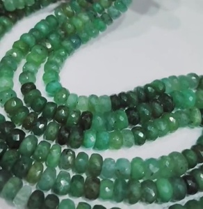 3 brins d'émeraude naturelle ombragée 6-11mm Rondelle de perles à facettes 539 Ct Lot Iroc Sales 14 Inch Length Gemstone Beads Necklace - Product Image 5