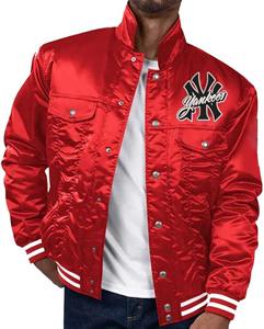 Chaqueta de béisbol de satén al por mayor, chaqueta universitaria retro ligera para equipos y escuelas - Product Image 1