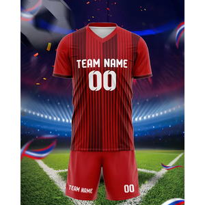 Maillot de football rouge de haute qualité, design de haut de gamme pour équipe, style crop top, maillot de football américain premium 100% polyester - Product Image 5