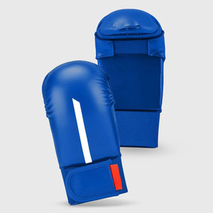 2025 azul 8oz PU cuero Karate guantes de boxeo Pakistán hecho a mano buen vendedor último estilo con diseño transpirable único - Product Image 2
