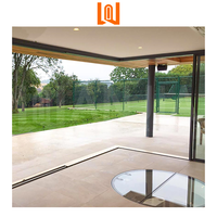 Porte coulissante d'angle en aluminium robuste de taille personnalisée Porte coulissante d'angle moderne pour l'extérieur Porte coulissante d'angle patio étanche pour la maison