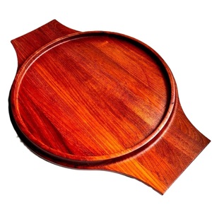 ถาดเก็บจานไม้ทรงกลมสไตล์วินเทจสำหรับบ้านไร่ถาดไม้แบบชนบท - Product Image 5