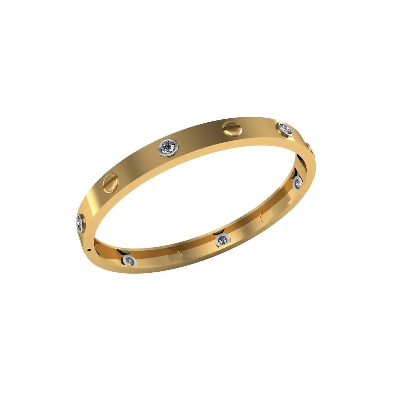 18 Kt Real Gold Studded Bracelet with Solid Fine Yellow Gold for Man and Women Luxury Bracelets Available at Export