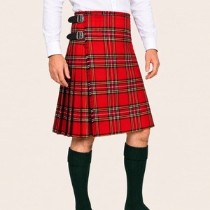 Kilt écossais rouge à carreaux pour homme, kilt plissé traditionnel, costume en acrylique, tenue pour événements formels, couleur personnalisée - Product Image 5