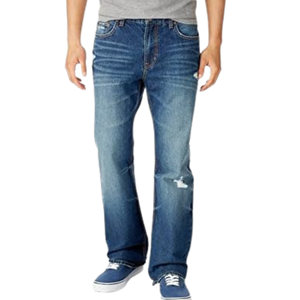 Jeans de Mezclilla Elásticos de Corte Atlético Moderno para Hombre, Estilo Casual, Cintura Media, Pierna Recta, Estampado Colorido para Otoño e Invierno - Product Image 5