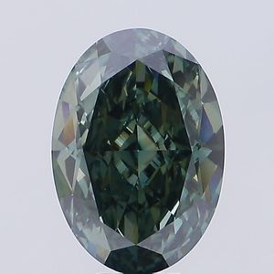 Diamant de laboratoire certifié IGI, vert gris foncé fantaisie, taille ovale, diamant non monté pour la vente en gros de bijoux fins - Product Image 1