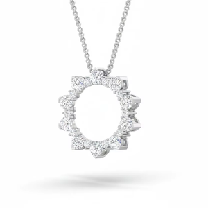 สร้อยคอวงกลมเปิดประดับเพชรลอยตัว ดีไซน์หรูหรา พร้อมสายโซ่ ประดับอัญมณ์คุณภาพสูง ดีไซน์เงางาม เหมาะสำหรับเป็นเครื่องประดับแฟชั่นสำหรับผู้หญิง - Product Image 1