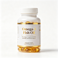 Haoxuan ODM Omega 3 Balık Yağı Şişe Etiketleri Altın Varaklı PET Su Geçirmez Çıkartmalar Yumuşak Kapsül Takviye Paketlemeleri İçin