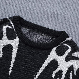 Pulls en coton surdimensionnés pour hommes, logo personnalisé, tricot torsadé, taille plus, pull en tricot, pull pour hommes - Product Image 6