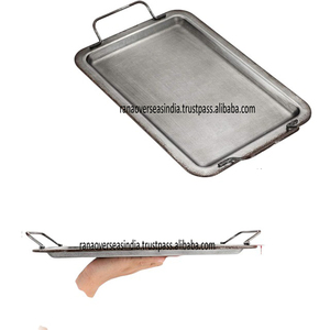 Bandeja de servicio de metal galvanizado de calidad superior con asa para fiestas de cocina de granja y decoración de mesa a un precio asequible - Product Image 5