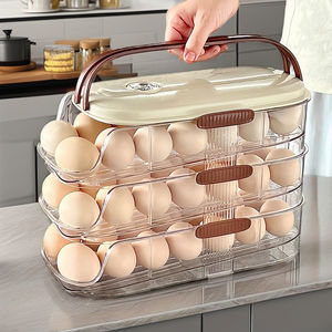 Rectangle Modern <strong>Egg</strong> Crisper Refrigerator <strong>Egg</strong> Holder Food Contact Grade PET+PP Slide Type Shock-Proof Portable Freshness - Product Image 3