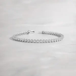 Bracelet tennis vintage pour femme, 6 carats, moissanite taille ronde, plaqué argent sterling, pour mariage - Product Image 4