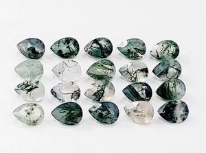 Piedra preciosa suelta facetada de ágata musgo en forma de pera de tendencia para diseño de joyería espiritual piedra para hacer anillos joyería colgante - Product Image 3