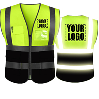 Gilet de sécurité haute visibilité en maille respirante fluorescente en polyester, le plus vendu pour la construction et le travail