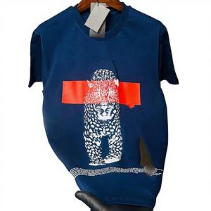 Camiseta de Manga Corta para Hombre, Talla Grande, Seda/Algodón, 300g, Lisa, Anti-Pilling, Cuello Redondo, Casual, Transpirable, Ecológica, OEM, ODM, Personalizable - Product Image 1