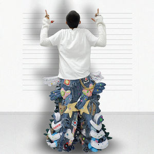 Jeans de créateur DiZNEW, jeans larges de luxe pour hommes, style hip-hop japonais, haute qualité - Product Image 3