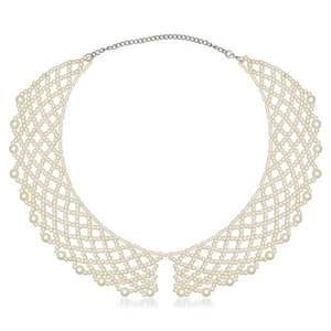 สร้อยคอไข่มุกสีขาวทำจากสังกะสีผสมลูกปัดเครื่องประดับมุกหรูหรา1111107 - Product Image 1