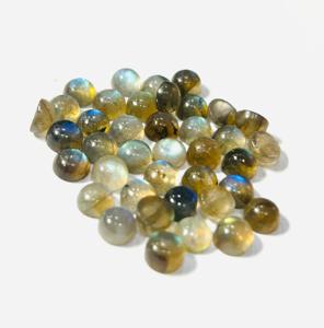 Multi Fire Natural Labradorite Loose Cabochon Gemstones 5 MM Round Cut 39 Pieces Set - Product Image 2