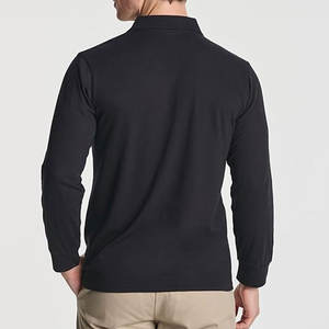 3 Pack Mens Cotton Jersey Long-Sleeve Polo Shirt - Casual Workwear Office Available In All Colors And Designs - Product Image 6