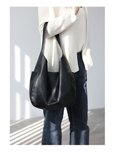 Leather Women's Bucket Hobo Shoulder Two Color Handmade Hippie Oversized <b>Purse</b> <b>Large</b> Crossbody Open High Quality Wide Strap - Product Image 4