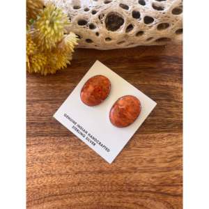 Pendientes de Oro de 14K con Bisel Navajo, Coral Rojo y Plata de Ley con Diamantes, Pendientes Colgantes de Oro Rosa - Product Image 4