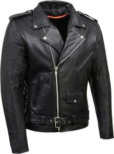 Chaqueta de Motociclista Brando Clásica Negra Personalizada de Última Moda al por Mayor para Hombre, Chaqueta de Cuero Vacuno 2024 - Product Image 2