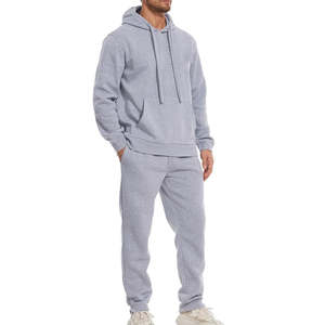 ชุดวอร์มเนื้อผ้าคอตตอนมีฮู้ดสำหรับผู้ชายกางเกงโอเวอร์ไซส์ผ้า100% แห้งเร็วแบบกำหนดโลโก้ได้เอง - Product Image 5